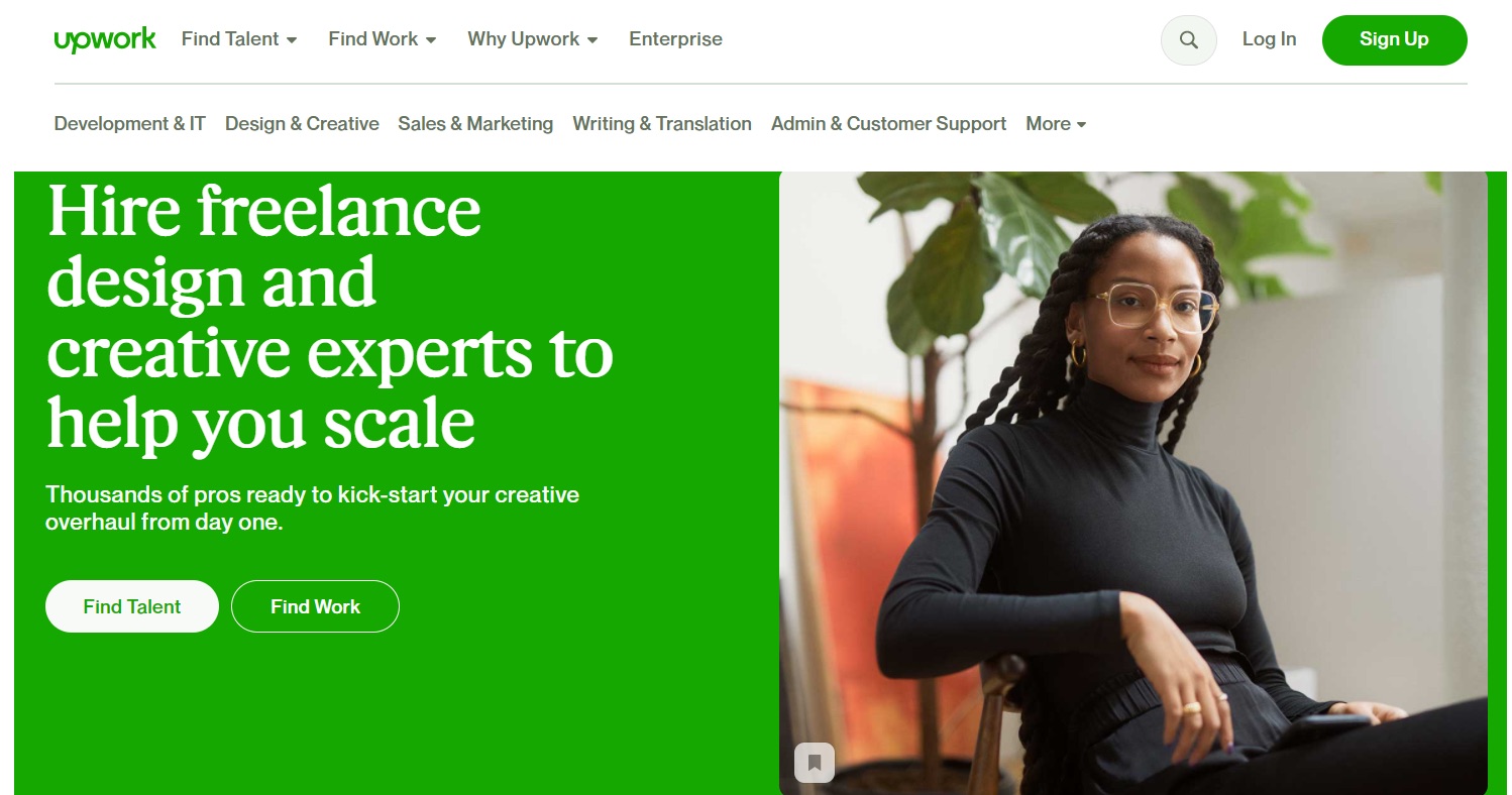 Freelance platform landing page example